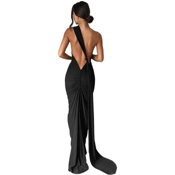 fitted lace wedding dress Amazon.com: ABYOVRT Women Sexy Backless Dress Bodycon Sleeveless Open Back  Maxi Dress Formal Cocktail Wedding Guest (A-Black, S) : Clothing, Shoes &  Jewelry main image 1